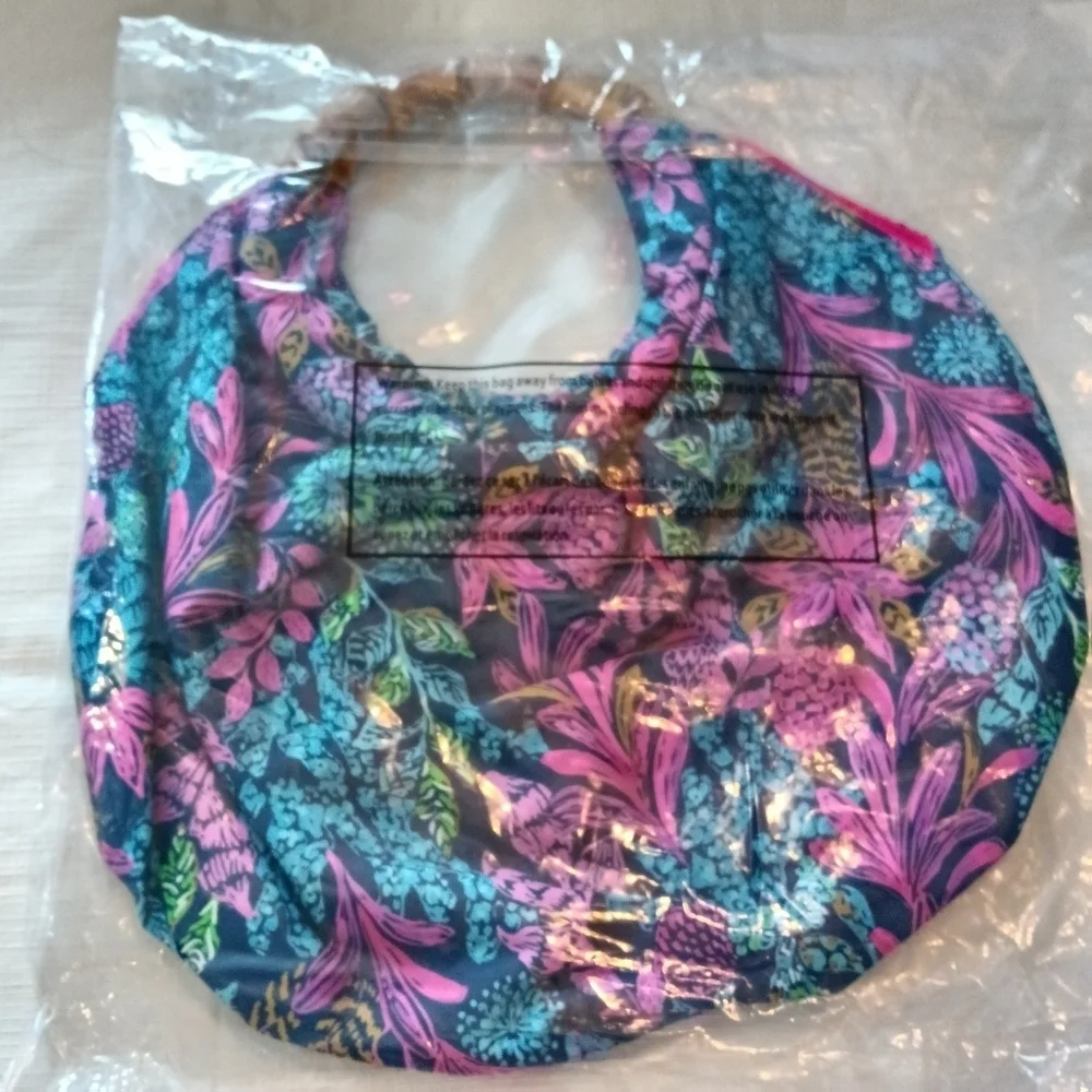 Lilly Pulitzer Bamboo Bag Purse Aegean Navy Calypso Coast NWT - Picture 8 of 9